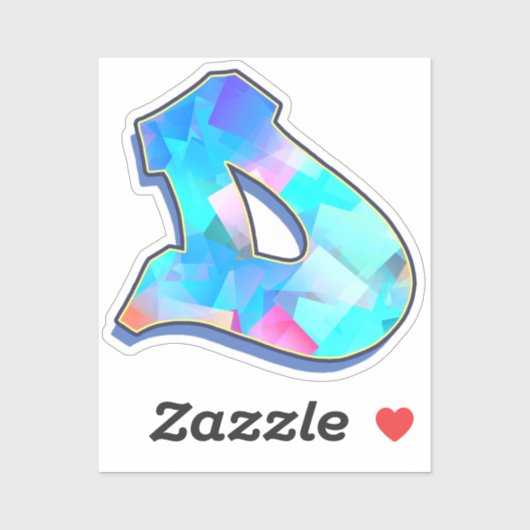 Letter D -  Color Mix Sticker (Vel)