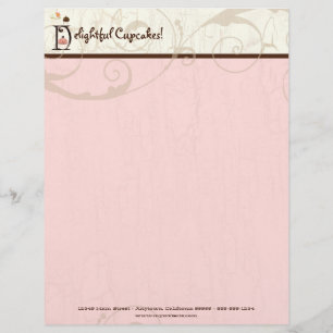 Letter D Cupcake Business Letterhead Persoonlijk Briefhoofd
