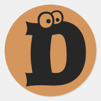 Letter D Eyeball Alphabet van Janz Peru Gold Ronde Sticker