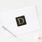Letter D Gold Square Sticker (Envelop)