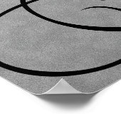 Letter D, Gothic Monogram Black Poster (Hoek)