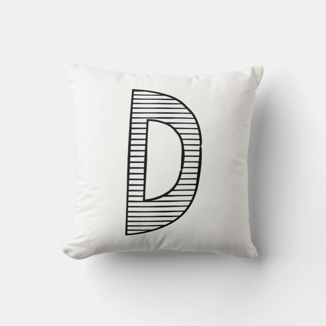 Letter D, Initiaal Pillow Kussen (Voorkant)