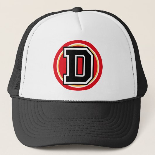 Letter "D" initiaal Trucker Pet (Voorkant)