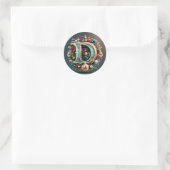 Letter D Kerst stickers (Tas)