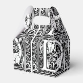 Letter D Middeleeuws Monogram Art Nouveau Bedankdoosjes (Achterkant)