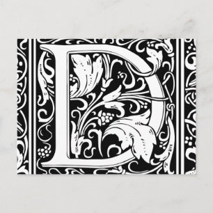 Letter D Middeleeuws Monogram Art Nouveau Briefkaart