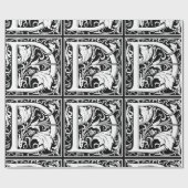 Letter D Middeleeuws Monogram Art Nouveau Cadeaupapier (Vlak)