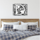 Letter D Middeleeuws Monogram Art Nouveau Canvas Afdruk (Insitu (Slaapkamer))