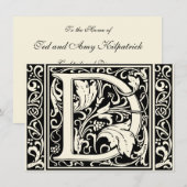 Letter D Middeleeuws Monogram Art Nouveau Kaart (Voorkant / Achterkant)