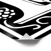 Letter D Middeleeuws Monogram Art Nouveau Perfect Poster (Hoek)