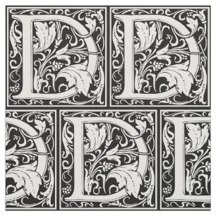 Letter D Middeleeuws Monogram Art Nouveau Stof