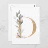 Letter D Monogram Briefkaart (Voorkant / Achterkant)