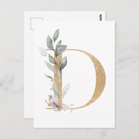 Letter D Monogram Briefkaart (Voorkant / Achterkant)