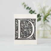  letter D Monogram Geheime Initialen "D" Briefkaart (Staand voorkant)