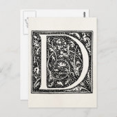 letter D Monogram Geheime Initialen "D" Briefkaart (Voorkant / Achterkant)