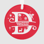 Letter D Monogram Initiaal Familienaam Greeting Ornament (achterkant)