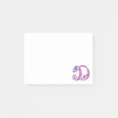 Letter D monogram post it notes (Voorkant)