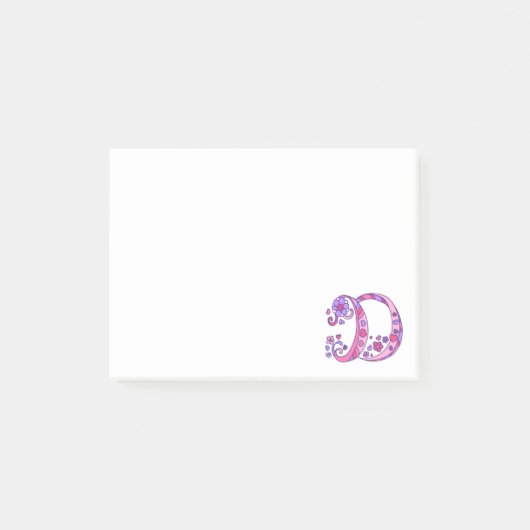 Letter D monogram post it notes (Voorkant)