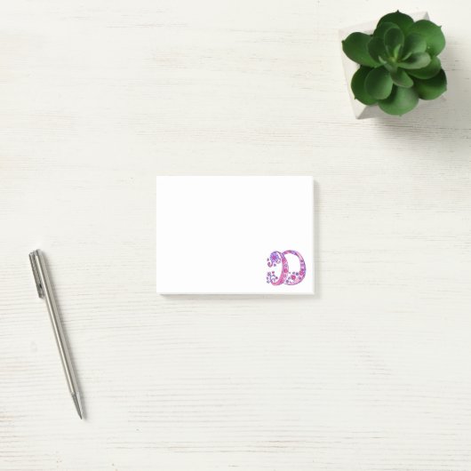Letter D monogram post it notes (Kantoor)