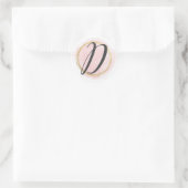 Letter D Monogram Roze Roze Waterverf Goud Chic Ronde Sticker (Tas)