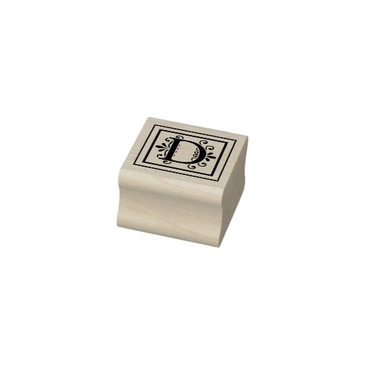 Letter D Monogram Rubberstempel (Stempel)