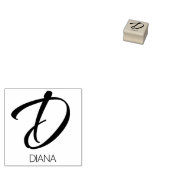 Letter D Monogram Speciaal Rubber Stempel (Gestempeld)