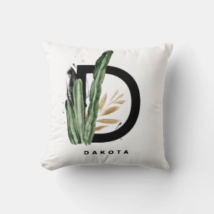 Letter D Monogram Tropische actus gepersonalisee Kussen