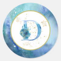*~* LETTER D - Nautische strandenvelop Sticker