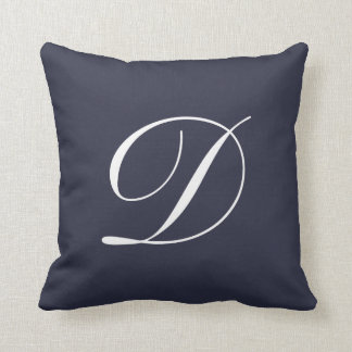 Letter D Navy Blue Monogram Pillow Kussen