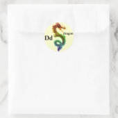 Letter D regenboogdraak Stickers (Tas)