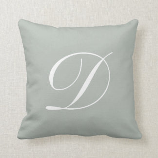 Letter D Silver Gray Monogram Pillow Kussen