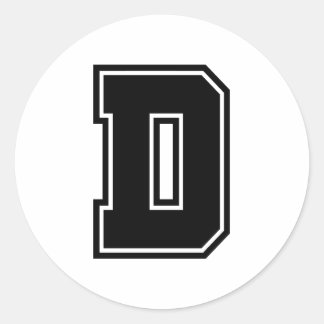 Letter D sportief collegelettertype alfabet Ronde Sticker