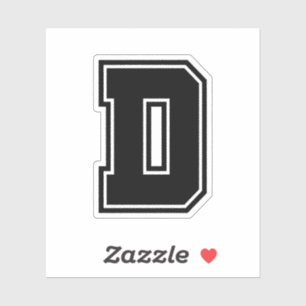 Letter D sportief collegelettertype alfabet Sticker