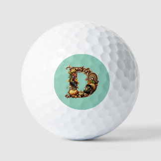 Letter D Thanksgiving style gift  Golfballen