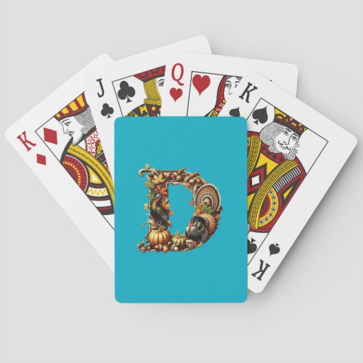 Letter D Thanksgiving style gift Pokerkaarten (Achterkant)