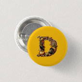 Letter D Thanksgiving style gift  Ronde Button 3,2 Cm (Voorkant /achterkant)