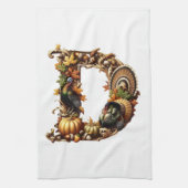 Letter D Thanksgiving style gift  Theedoek (Verticaal)