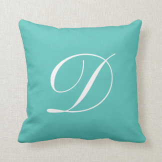 Letter D Turquoise Monogram Pillow Kussen