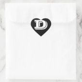 Letter D Vineta Font Black Heart Stickers van Janz (Tas)