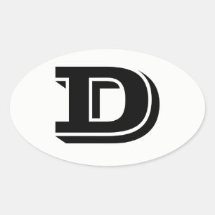 Letter D Vineta Font White Oval Stickers van Janz