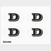 Letter D Vineta Font White Oval Stickers van Janz (Vel)