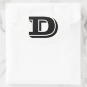 Letter D Vineta Font White Oval Stickers van Janz (Tas)