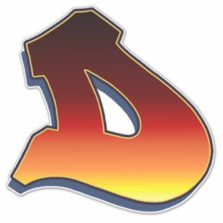 Letter D - vlammen Sticker