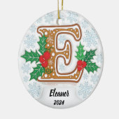Letter E Aangepaste kerst Keramisch Ornament (Links)