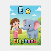 Letter E Alphabet Poster – E is for Elephant (Recto)