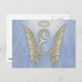 Letter E Angel Monogram Briefkaart (Voorkant / Achterkant)