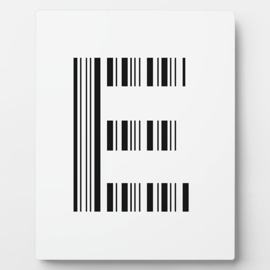 LETTER E BAR CODE Eerste Initiaal Barcodepatroon Fotoplaat (Voorkant)