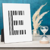 LETTER E BAR CODE Eerste Initiaal Barcodepatroon Fotoplaat (Zijkant)