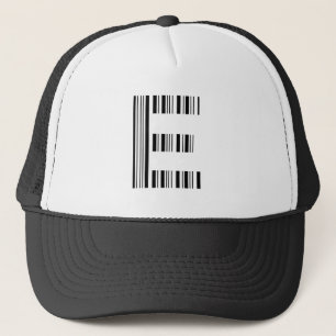 LETTER E BAR CODE Eerste Initiaal Barcodepatroon Trucker Pet
