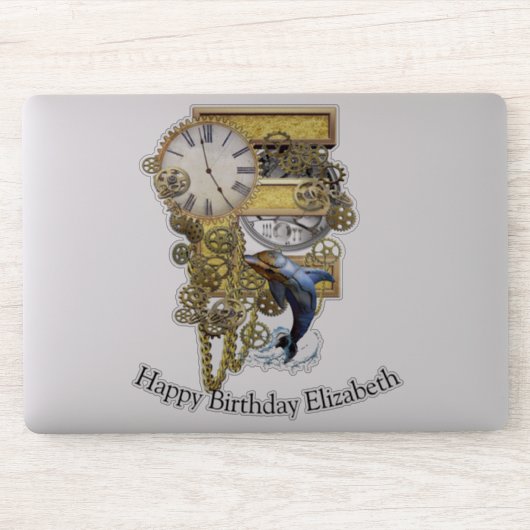 Letter E Birthday Customization Sticker (Computer)